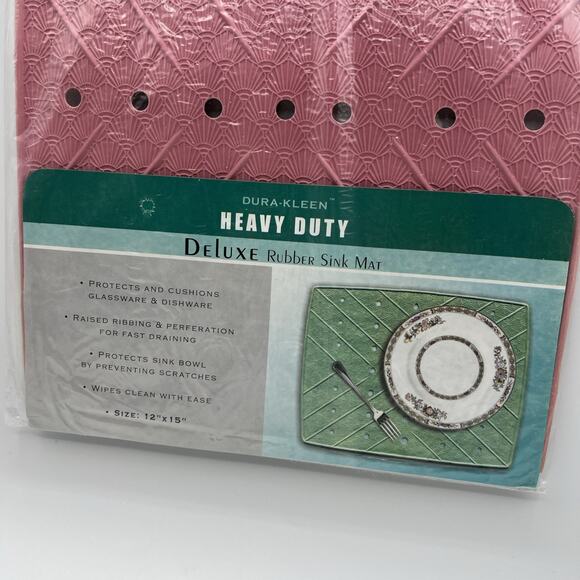 Vintage Dura Kleen Heavy Duty Rubber Sink Mat Shell Design Pink 12x15" 2003 - Picture 5 of 7